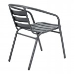 Τραπεζαρία Valor-Tade pakoworld σετ 5τεμ μέταλλο ανθρακί-γυαλί 110x60x70εκ c496046