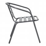 Τραπεζαρία Valor-Tade pakoworld σετ 5τεμ μέταλλο ανθρακί-γυαλί 110x60x70εκ c496046