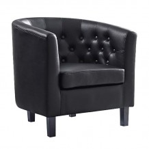 BOGA Button Πολυθρόνα Σαλονιού Καθιστικού Pvc Μαύρο c496091