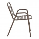 Τραπεζαρία Sussie-Ensure pakoworld 5τεμ μέταλλο-γυαλί σε καφέ απόχρωση 120x70x70εκ c496102