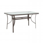 Τραπεζαρία Sussie-Ensure pakoworld 5τεμ μέταλλο-γυαλί σε καφέ απόχρωση 120x70x70εκ c496102