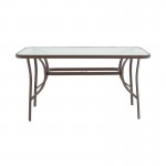 Τραπεζαρία Sussie-Ensure pakoworld 5τεμ μέταλλο-γυαλί σε καφέ απόχρωση 120x70x70εκ c496102