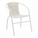 Τραπεζαρία Obbi-Ensure pakoworld 5τεμ μέταλλο-γυαλί σε λευκή απόχρωση 120x70x70εκ c496103