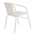 Τραπεζαρία Obbi-Ensure pakoworld 5τεμ μέταλλο-γυαλί σε λευκή απόχρωση 120x70x70εκ c496103