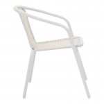 Τραπεζαρία Obbi-Ensure pakoworld 5τεμ μέταλλο-γυαλί σε λευκή απόχρωση 120x70x70εκ c496103