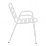 Τραπεζαρία Sussie-Ensure pakoworld 5τεμ μέταλλο-γυαλί σε λευκή απόχρωση 120x70x70εκ c496105