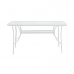 Τραπεζαρία Sussie-Ensure pakoworld 5τεμ μέταλλο-γυαλί σε λευκή απόχρωση 120x70x70εκ c496105