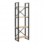 Βιβλιοθήκη Crimson pakoworld σε oak-μαύρη απόχρωση 50x22x150εκ c496166