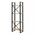 Βιβλιοθήκη Crimson pakoworld σε oak-μαύρη απόχρωση 50x22x150εκ c496166