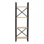 Βιβλιοθήκη Crimson pakoworld σε oak-μαύρη απόχρωση 50x22x150εκ c496166
