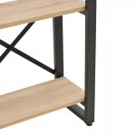 Βιβλιοθήκη Crimson pakoworld σε oak-μαύρη απόχρωση 50x22x150εκ c496166