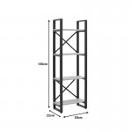 Βιβλιοθήκη Crimson pakoworld σε oak-μαύρη απόχρωση 50x22x150εκ c496166