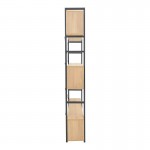 Βιβλιοθήκη Fifer pakoworld σε oak-μαύρη απόχρωση 120x28x185εκ c496170