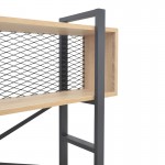 Βιβλιοθήκη Fifer pakoworld σε oak-μαύρη απόχρωση 120x28x185εκ c496170