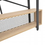 Βιβλιοθήκη Fifer pakoworld σε oak-μαύρη απόχρωση 120x28x185εκ c496170