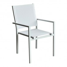 Πολυθρόνα Zacreta pakoworld αλουμίνιο-textilene σε λευκή απόχρωση 61x56 5x87 5εκ c496173