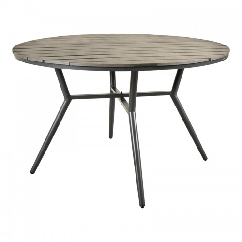 Τραπέζι Appa pakoworld αλουμίνιο και plywood σε ανθρακί απόχρωση Φ120x74εκ c496176