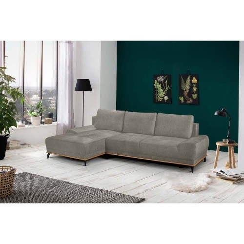 NATURA ΚΑΝΑΠΕΣ ΚΡΕΒΑΤΙ ΓΩΝΙΑ ΑΡΙΣΤΕΡΗ TAUPE 283x164x90 c496189