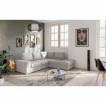 EDDI ΚΑΝΑΠΕΣ ΚΡΕΒΑΤΙ ΓΩΝΙΑ ΔΕΞΙΑ TAUPE 248x213x90 c496192