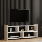 Έπιπλο τηλεόρασης Kapri pakoworld σε λευκή απόχρωση 120x28x55εκ c496222