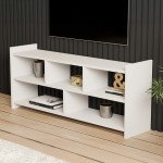 Έπιπλο τηλεόρασης Kapri pakoworld σε λευκή απόχρωση 120x28x55εκ c496222