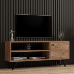 Έπιπλο τηλεόρασης Wison pakoworld σε sonoma απόχρωση 120x29x50εκ c496233