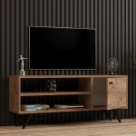 Έπιπλο τηλεόρασης Wison pakoworld σε sonoma απόχρωση 120x29x50εκ c496233