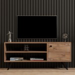 Έπιπλο τηλεόρασης Wison pakoworld σε sonoma απόχρωση 120x29x50εκ c496233
