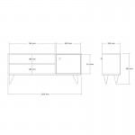 Έπιπλο τηλεόρασης Wison pakoworld σε sonoma απόχρωση 120x29x50εκ c496233