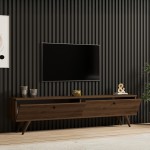 Έπιπλο τηλεόρασης Jate pakoworld σε καρυδί απόχρωση 160x25x40εκ c496238