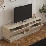 Έπιπλο τηλεόρασης Cogo pakoworld σε όψη τραβερτίνας 160x40x45εκ c496242