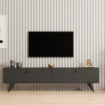 Έπιπλο τηλεόρασης Jate pakoworld σε ανθρακί απόχρωση 160x25x40εκ c496252