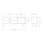 Έπιπλο τηλεόρασης Wison pakoworld σε oak απόχρωση 120x29x50εκ c496256