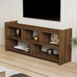 Έπιπλο τηλεόρασης Kapri pakoworld σε καρυδί απόχρωση 120x28x55εκ c496258