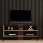 Έπιπλο τηλεόρασης Prestige pakoworld σε sonoma απόχρωση 120x29 6x50εκ c496265