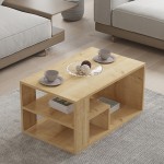 Τραπέζι σαλονιού Sobu pakoworld σε oak απόχρωση 80x50x40εκ c496271