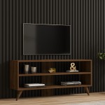 Έπιπλο τηλεόρασης Prestige pakoworld σε καρυδί απόχρωση 120x29 6x50εκ c496277