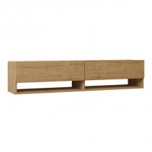 Έπιπλο τηλεόρασης επιτοίχιο Melosa pakoworld σε oak απόχρωση 141x30x31εκ c496303