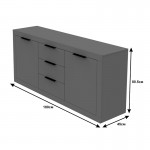 Μπουφές Doha pakoworld σε λευκή απόχρωση 180x45x80 5εκ c496315