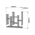 Ραφιέρα τοίχου Bemba pakoworld σε καρυδί απόχρωση 70x19 6x68 8εκ c496364