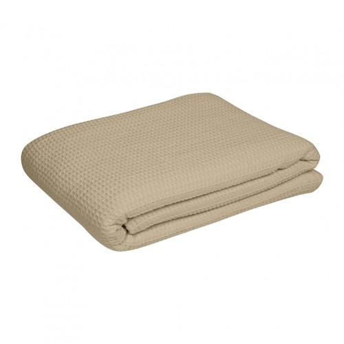 Κουβέρτα Πικέ βαμβακερή 75 25 170x230cm 260gr m2 μπεζ Fragente - Σετ 5 c496399