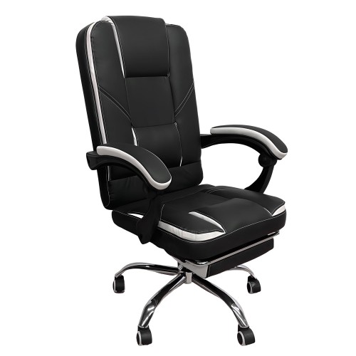 Καρέκλα Γραφείου OPTISEAT Μαύρο Λευκό PVC Μέταλλο 67x65x105-115cm c496517