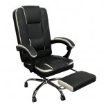 Καρέκλα Γραφείου OPTISEAT Μαύρο Λευκό PVC Μέταλλο 67x65x105-115cm c496517