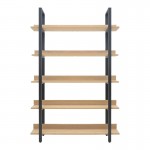 Βιβλιοθήκη Almond pakoworld σε oak-μαύρη απόχρωση 120x29x185εκ c496533