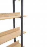 Βιβλιοθήκη Almond pakoworld σε oak-μαύρη απόχρωση 120x29x185εκ c496533
