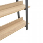 Βιβλιοθήκη Almond pakoworld σε oak-μαύρη απόχρωση 120x29x185εκ c496533