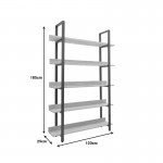 Βιβλιοθήκη Almond pakoworld σε oak-μαύρη απόχρωση 120x29x185εκ c496533