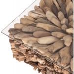 ΤΡΑΠΕΖΙ ΣΑΛΟΝΙΟΥ ΤΕΤΡΑΓΩΝΟ SPARROW HM9961 DRIFTWOOD--ΓΥΑΛΙ 75x75x51Υεκ c496622