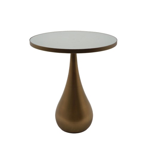 SEAL M SIDE TABLE ΜΕ ΚΑΘΡΕΠΤΗ BROWN GOLD 40x40x46 c496628
