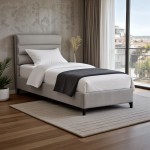 Κρεβάτι Limit pakoworld ύφασμα σε γκρι απόχρωση 120x200εκ c496700
